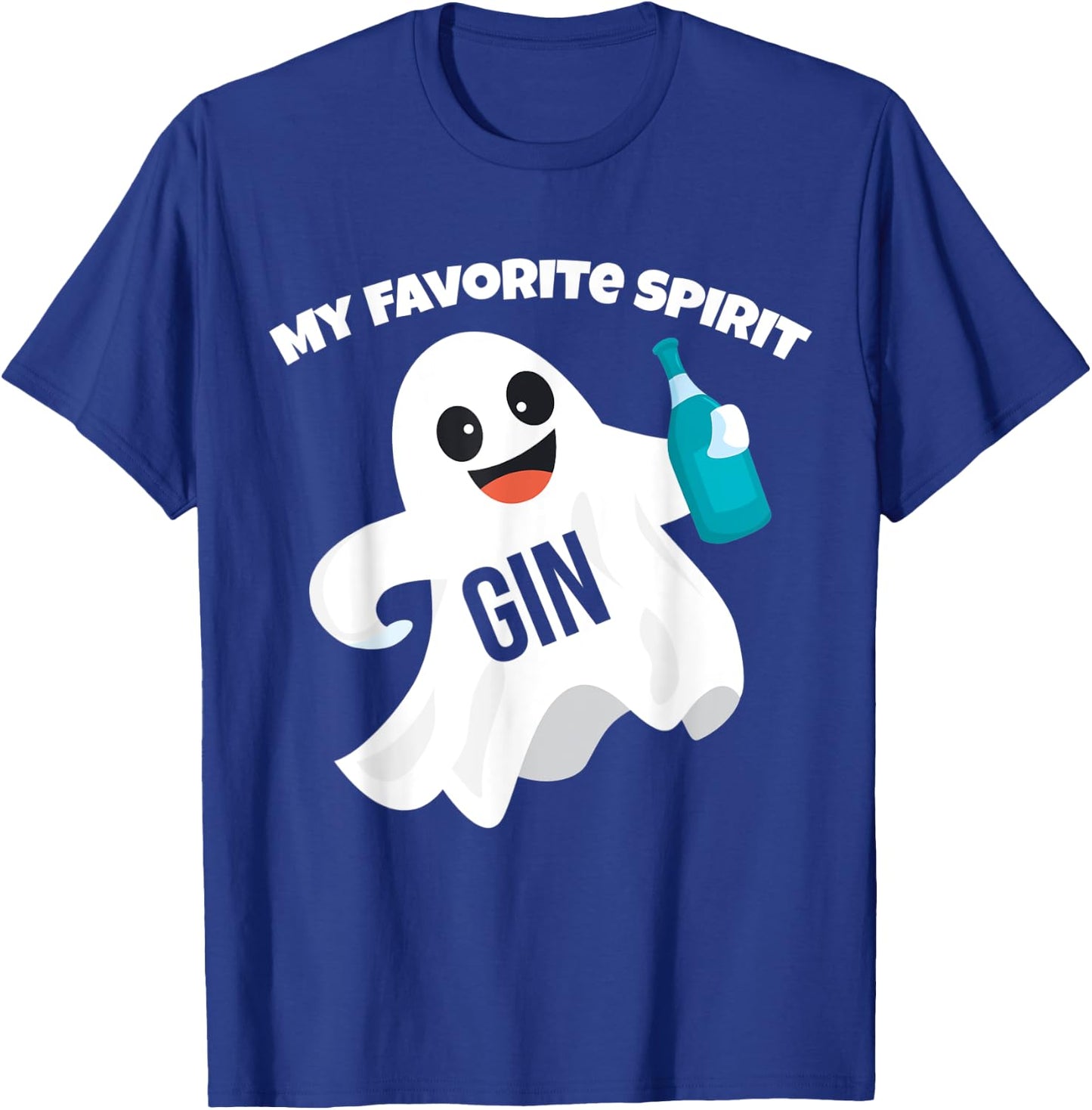Gin My Favorite Spirit | Funny Halloween Drinking Costume T-Shirt - T-Shirt | Royal