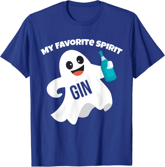 Gin My Favorite Spirit | Funny Halloween Drinking Costume T-Shirt - T-Shirt | Royal