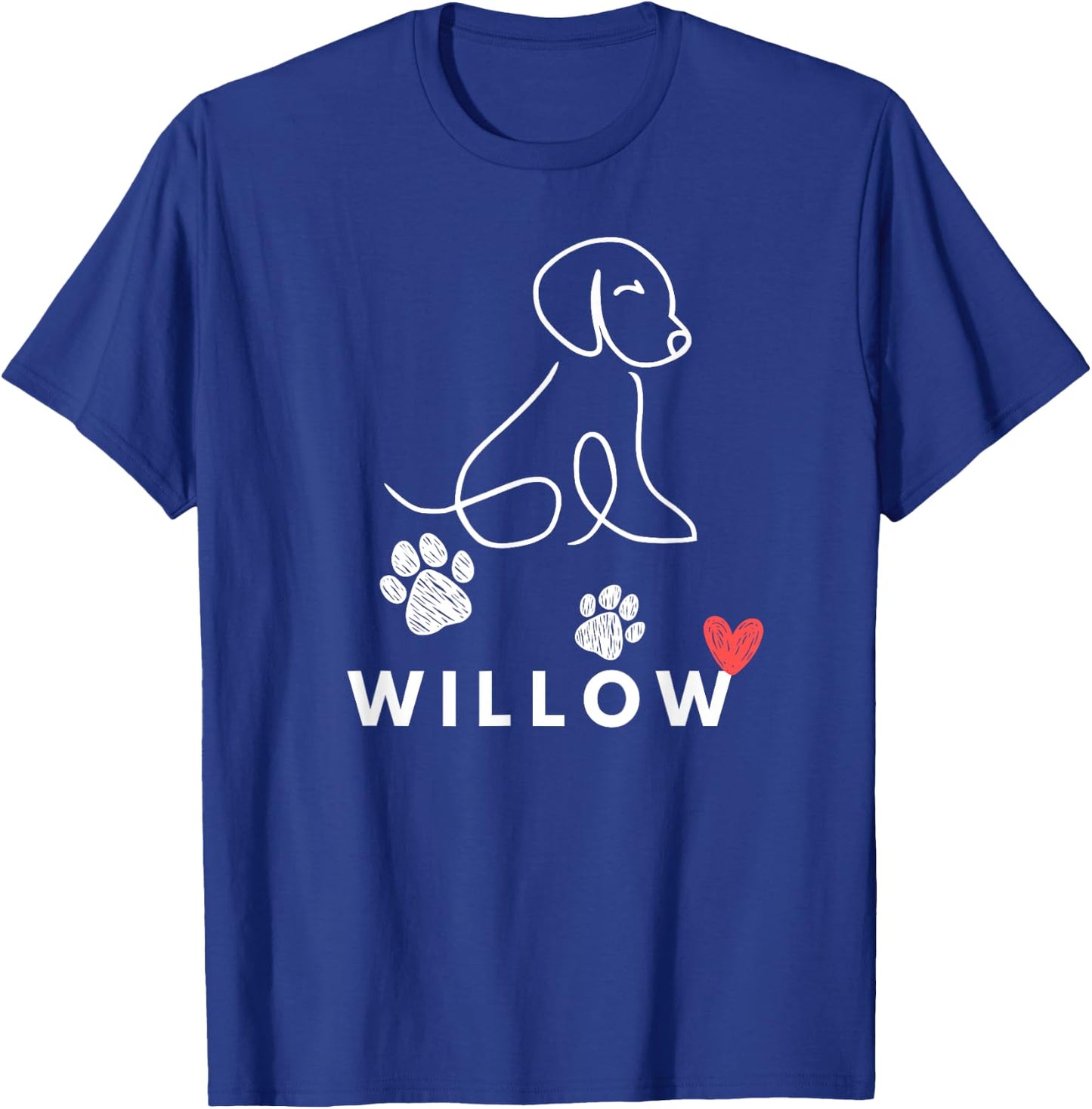 Willow Dog nametag Gift my Puppy Dog named Willow T-Shirt - T-Shirt | Royal