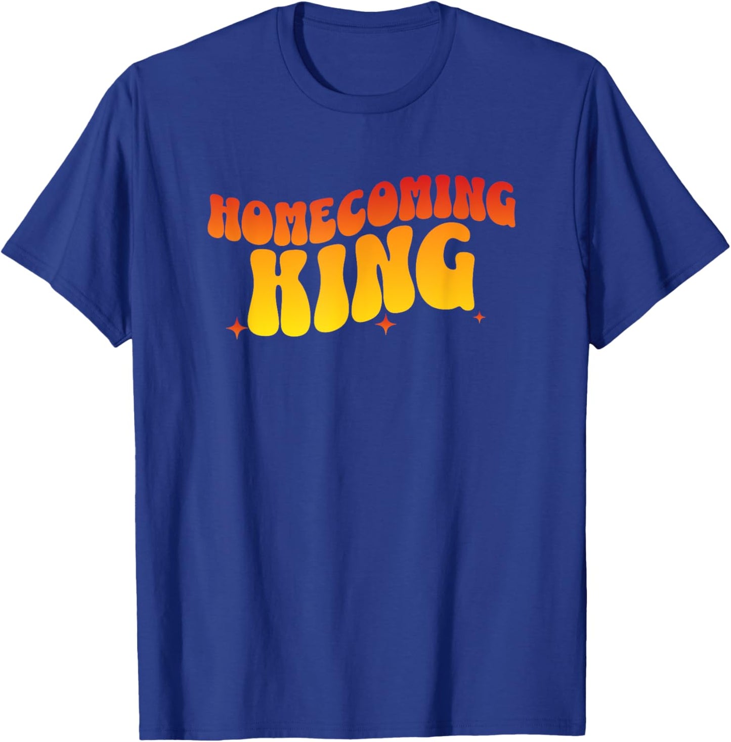 Matching Highschool Homecoming King Retro Wavy Text T-Shirt - T-Shirt | Royal