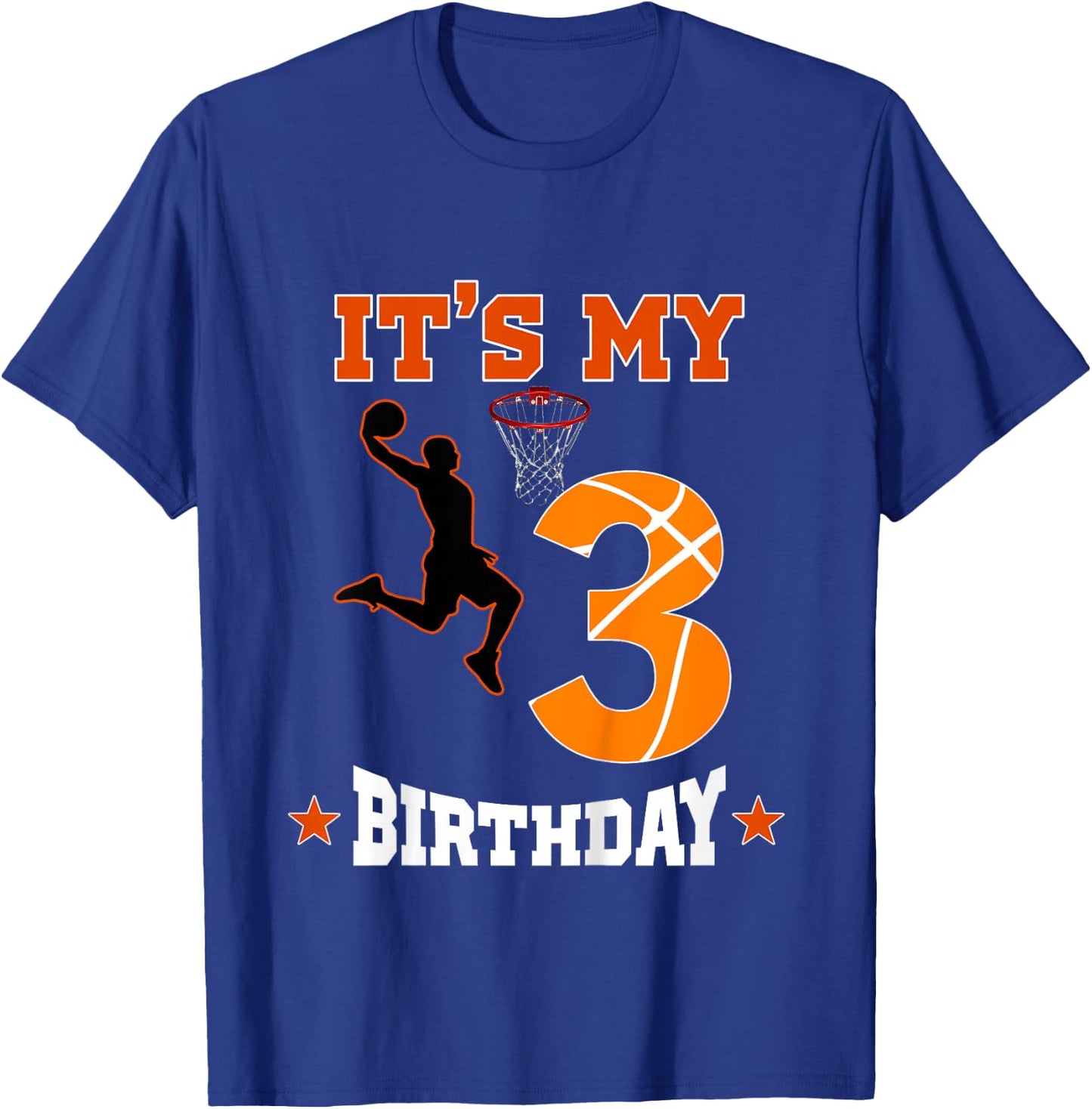 Kids It's My 3rd Birthday Basketball Dunk Boy 3 Years Old T-Shirt - T-Shirt | Royal