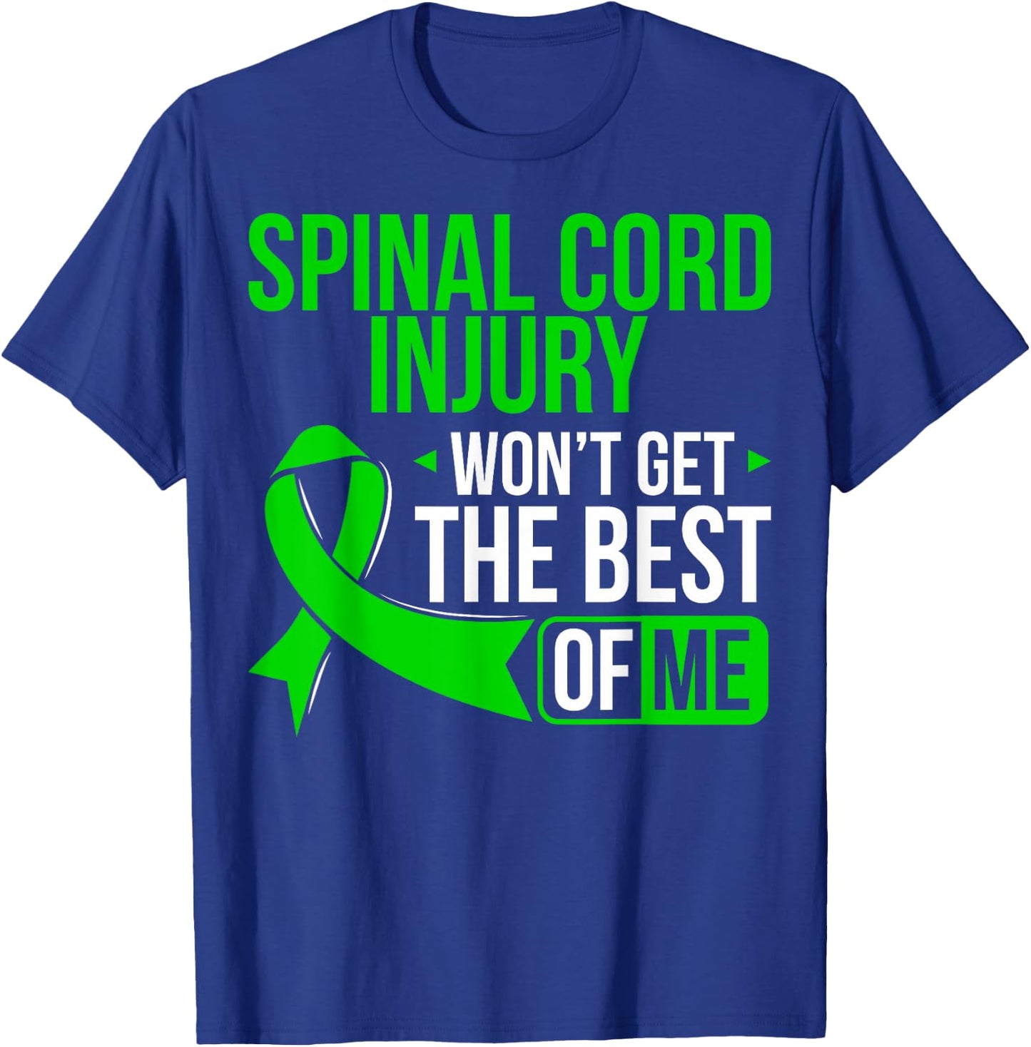 Green Ribbon Spinal Cord Injury Awareness T Shirt T-Shirt - T-Shirt | Royal