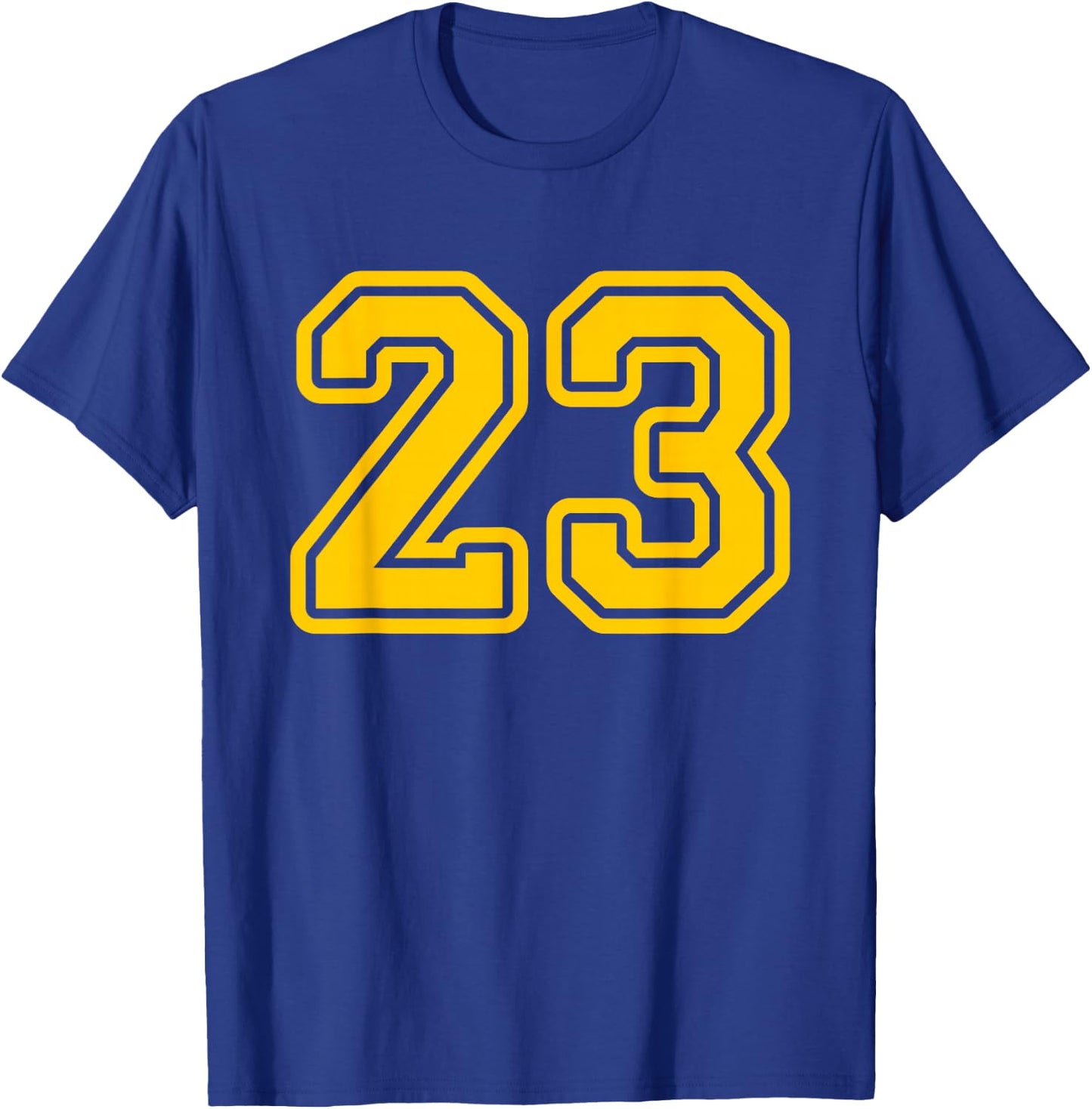 Number #23 Golden Yellow Sport Number 23 T-Shirt - T-Shirt | Royal