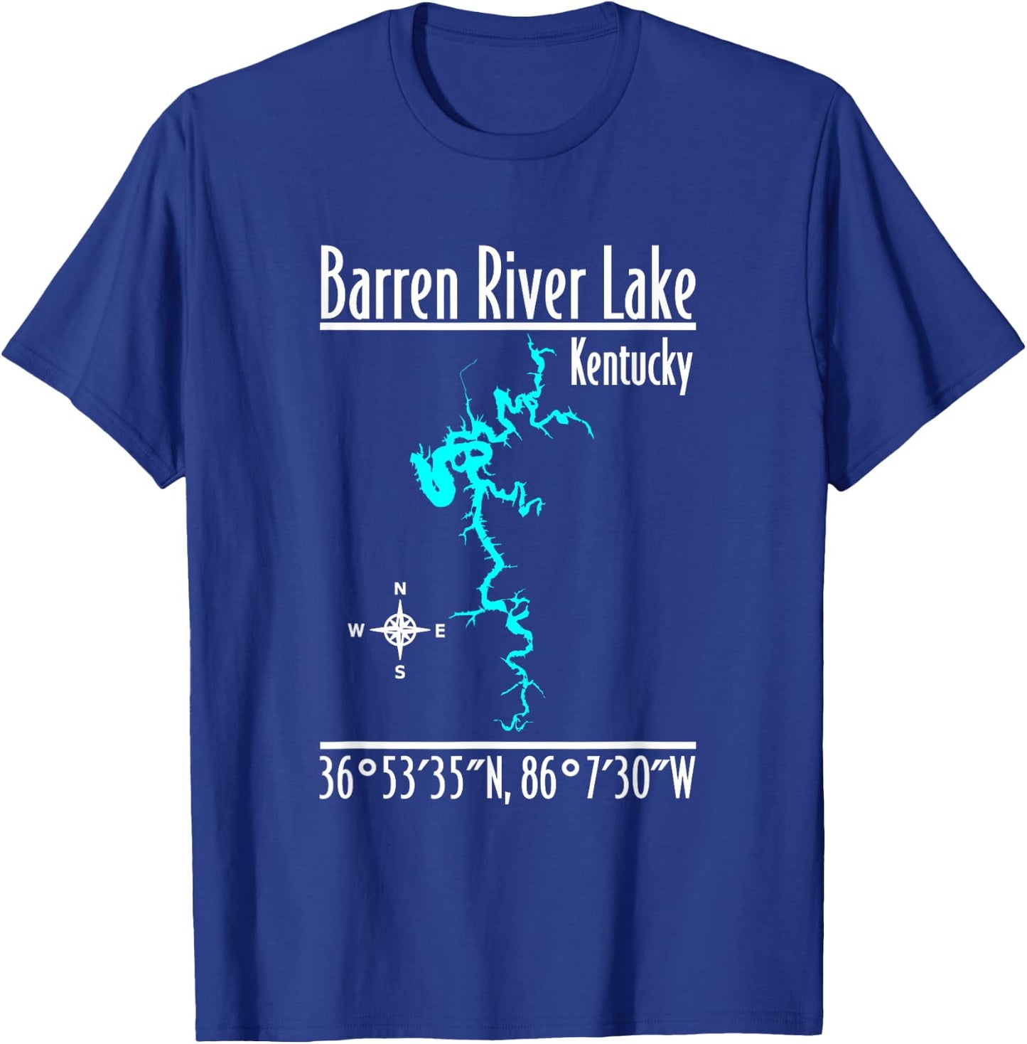 Modern Barren River Lake - Kentucky T-Shirt - T-Shirt | Royal