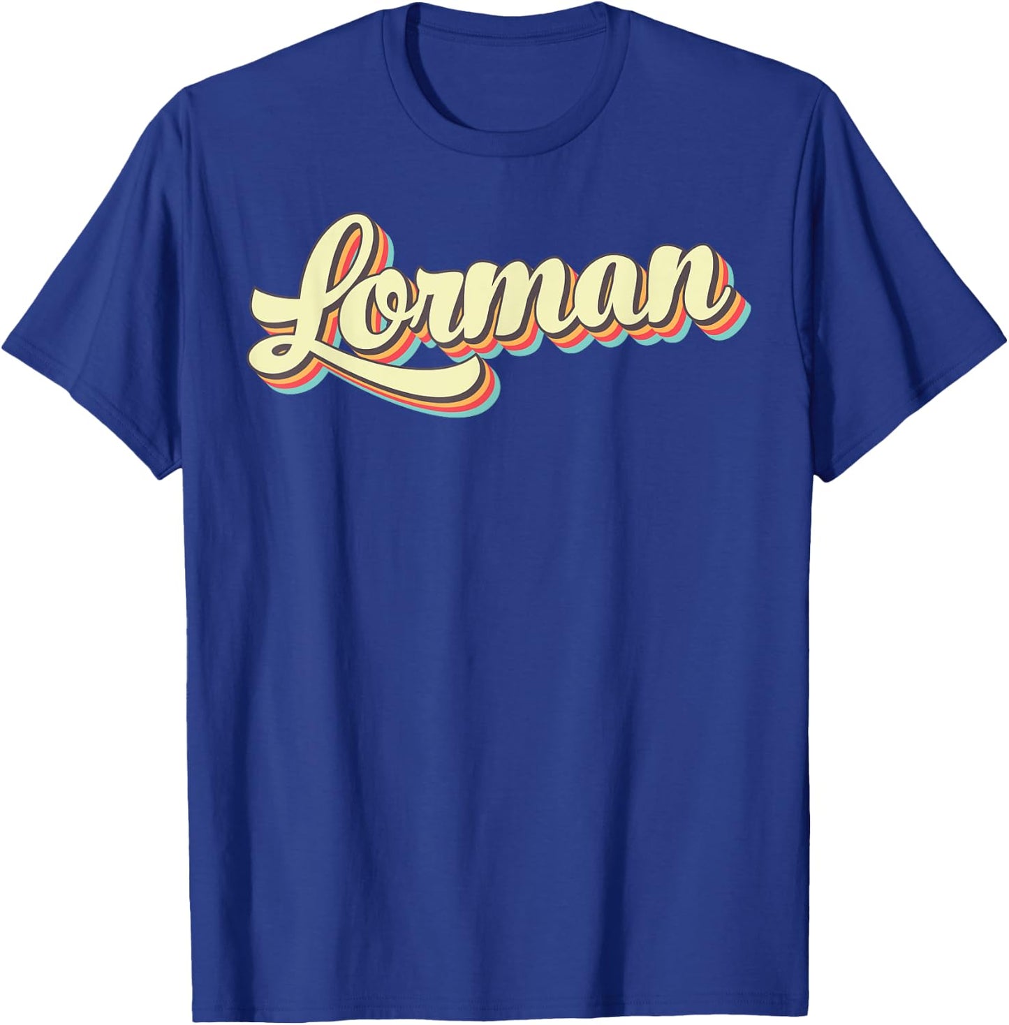 Lorman Retro Art Baseball Font Vintage T-Shirt - T-Shirt | Royal