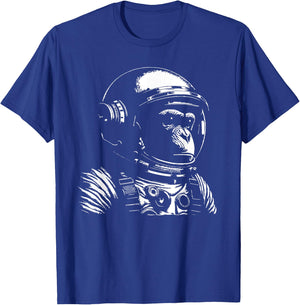Vintage Space Travel Astronaut Monkey T-Shirt - T-Shirt | Royal