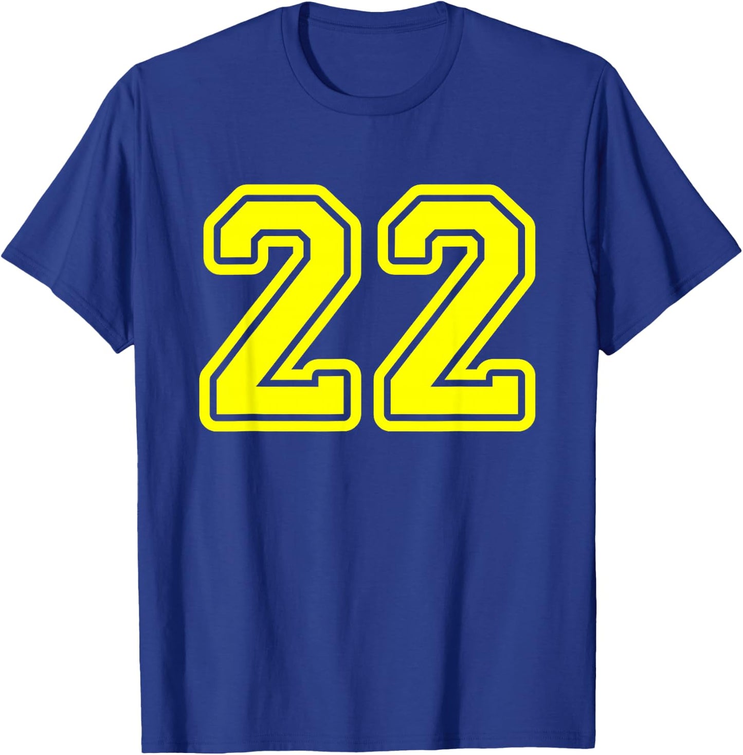 Number #22 Yellow Sport Number 22 T-Shirt - T-Shirt | Royal