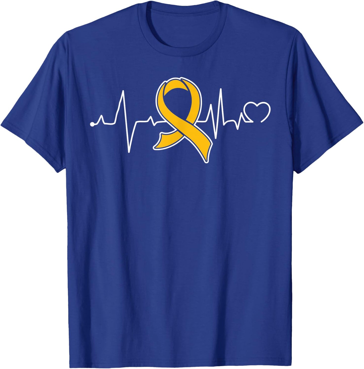 Heartbeat- Childhood Cancer Awareness Item T-Shirt - T-Shirt | Royal