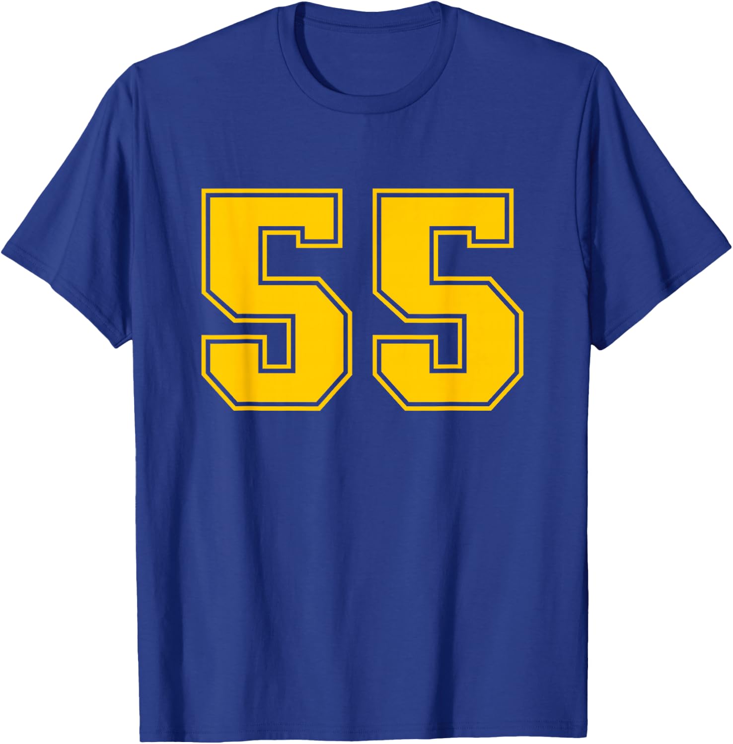 Yellow Sports Team Number #55 T-Shirt - T-Shirt | Royal