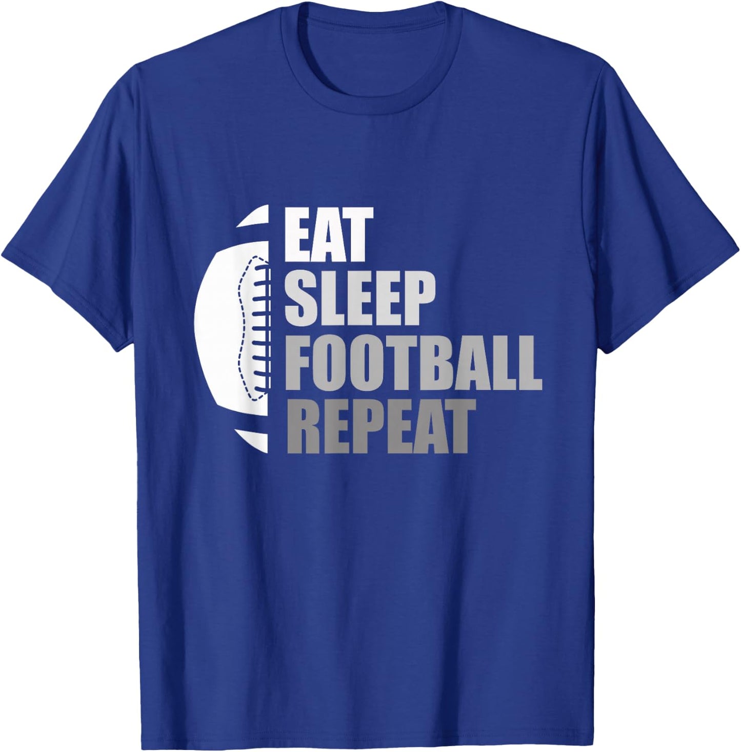 Eat Sleep Football Repeat Funny Football T-Shirt - T-Shirt | Royal