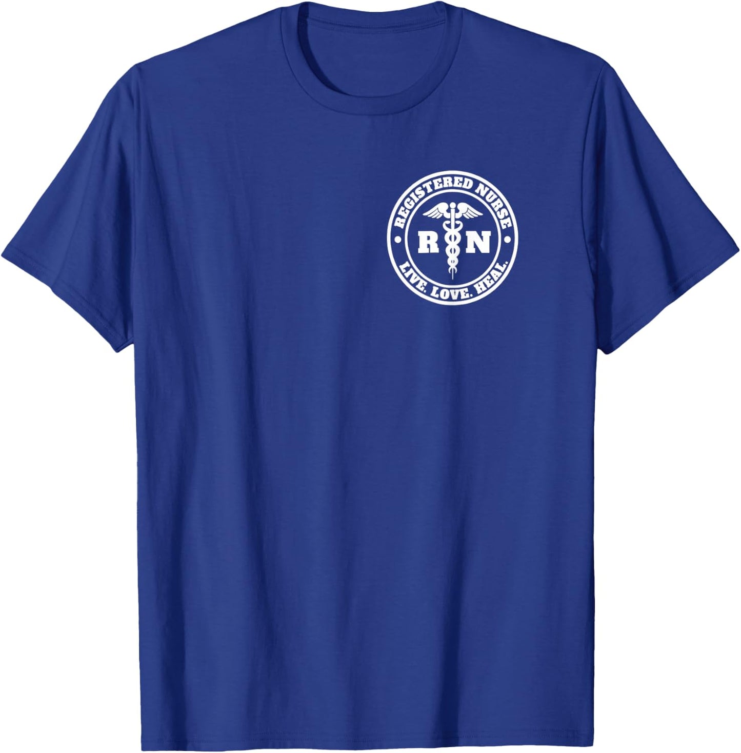 Registered Nurse Live Love Heal Pocket Logo RN T-Shirt - T-Shirt | Royal