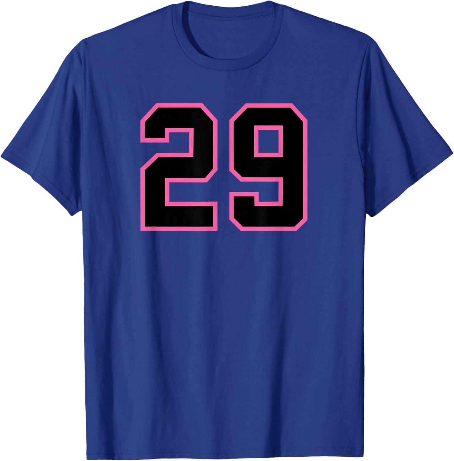 Pink Black Sports Team Number #29 T-Shirt - T-Shirt | Royal