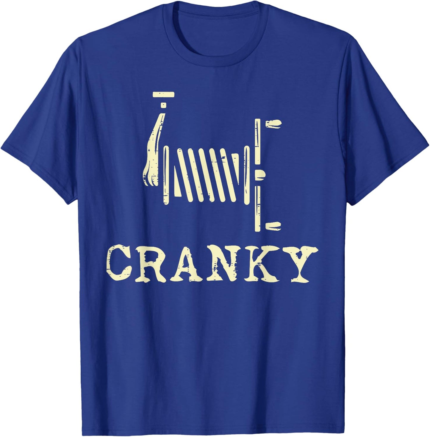 Cranky Fishing Reel Funny Crankbait Fisherman Dad Men Women T-Shirt - T-Shirt | Royal