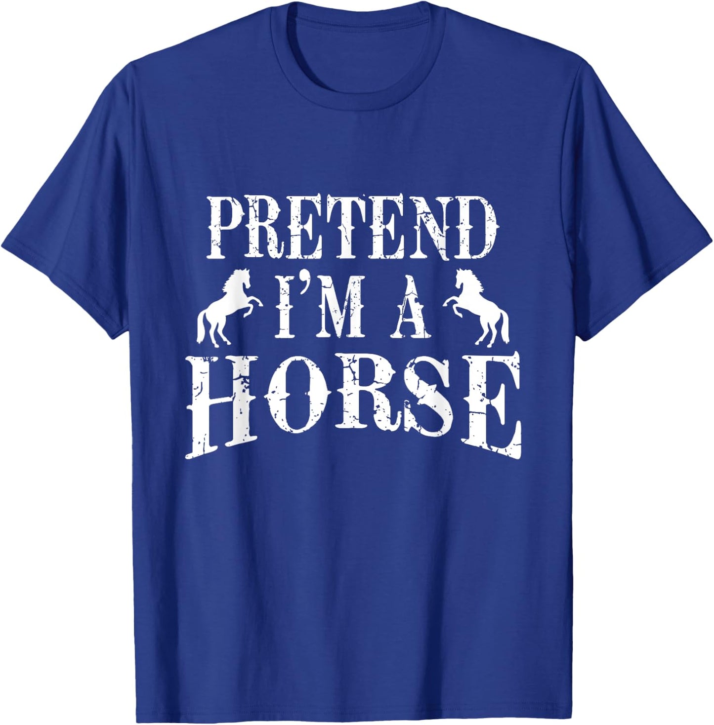 Pretend I'm A Horse Costume Party Funny Halloween T-Shirt - T-Shirt | Royal