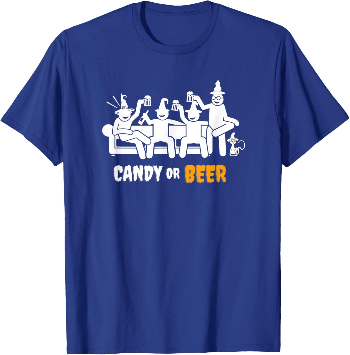 Candy or Beer Halloween Funny Design T-Shirt - T-Shirt | Royal