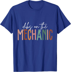 Vintage Dibs On The Mechanic Wife Girlfriend Husband T-Shirt - T-Shirt | Royal
