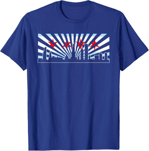 Chicago Flag Skyline Shirt | Know About Chicago Gift T-Shirt - T-Shirt | Royal
