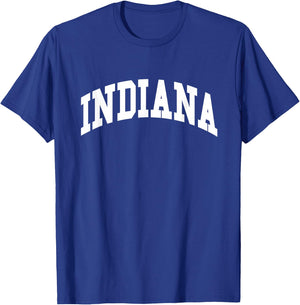 Graphic Crew Inc. INDIANA - Throwback Design - Classic , Small, Red T-Shirt - T-Shirt | Royal