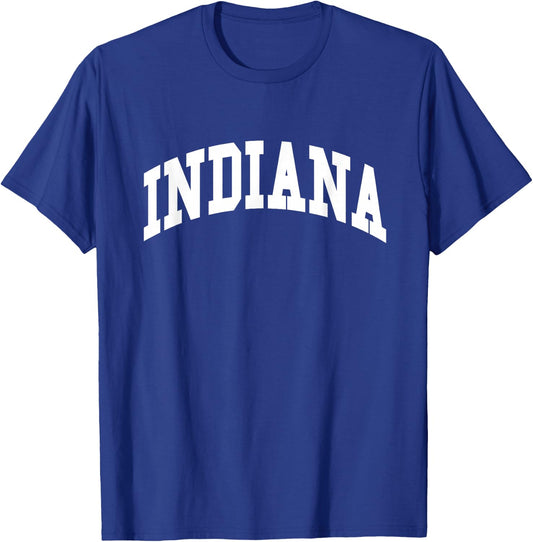 Graphic Crew Inc. INDIANA - Throwback Design - Classic , Small, Red T-Shirt - T-Shirt | Royal