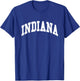 Graphic Crew Inc. INDIANA - Throwback Design - Classic , Small, Red T-Shirt - T-Shirt | Royal