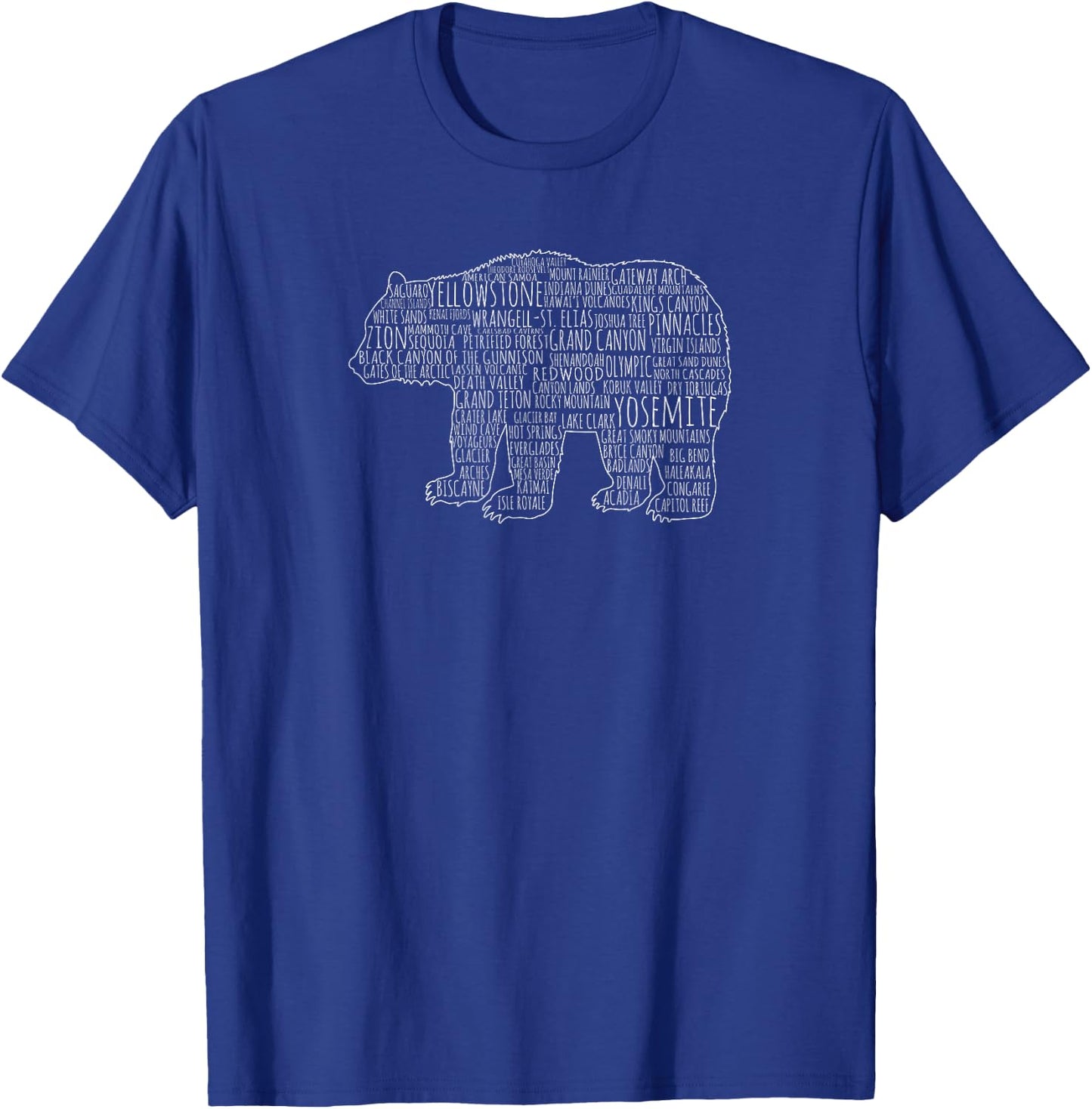 National Parks All 62 National Parks Nature Lover Travel T-Shirt - T-Shirt | Royal