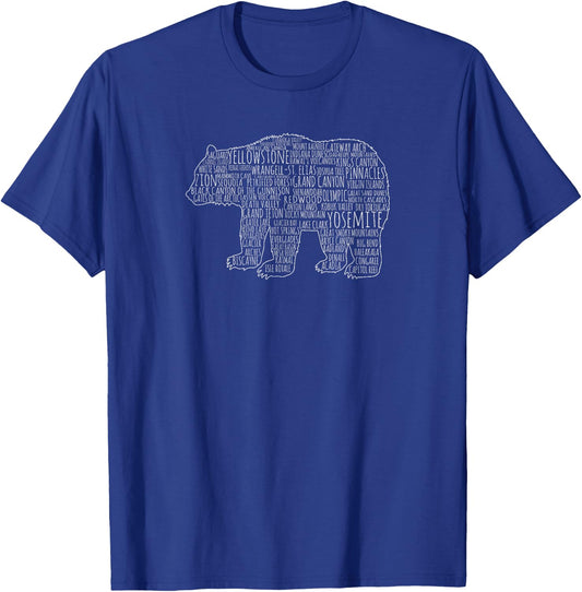 National Parks All 62 National Parks Nature Lover Travel T-Shirt - T-Shirt | Royal