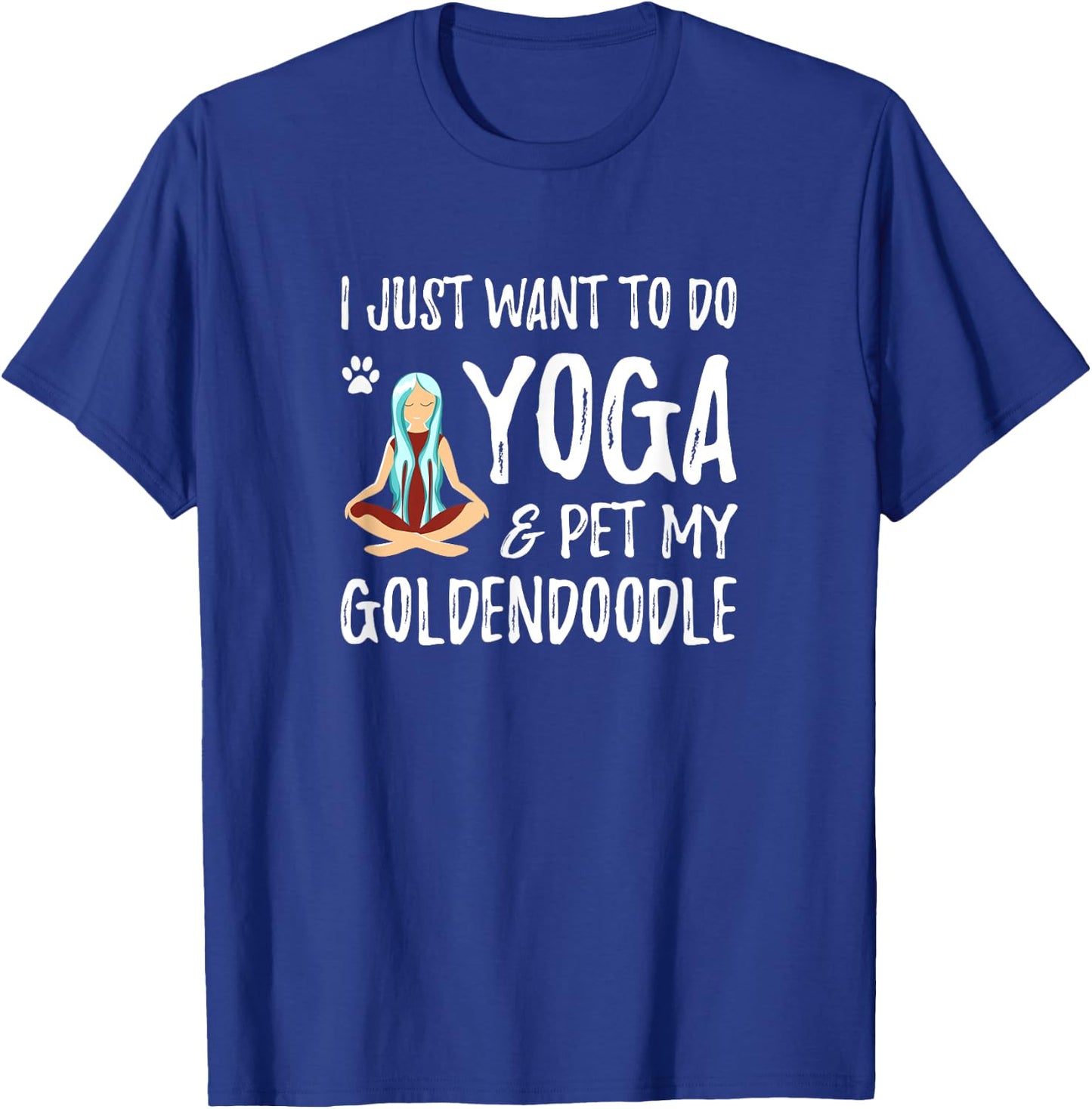 Yoga and Goldendoodle for Funny Dog Mom Women Kids T-Shirt - T-Shirt | Royal