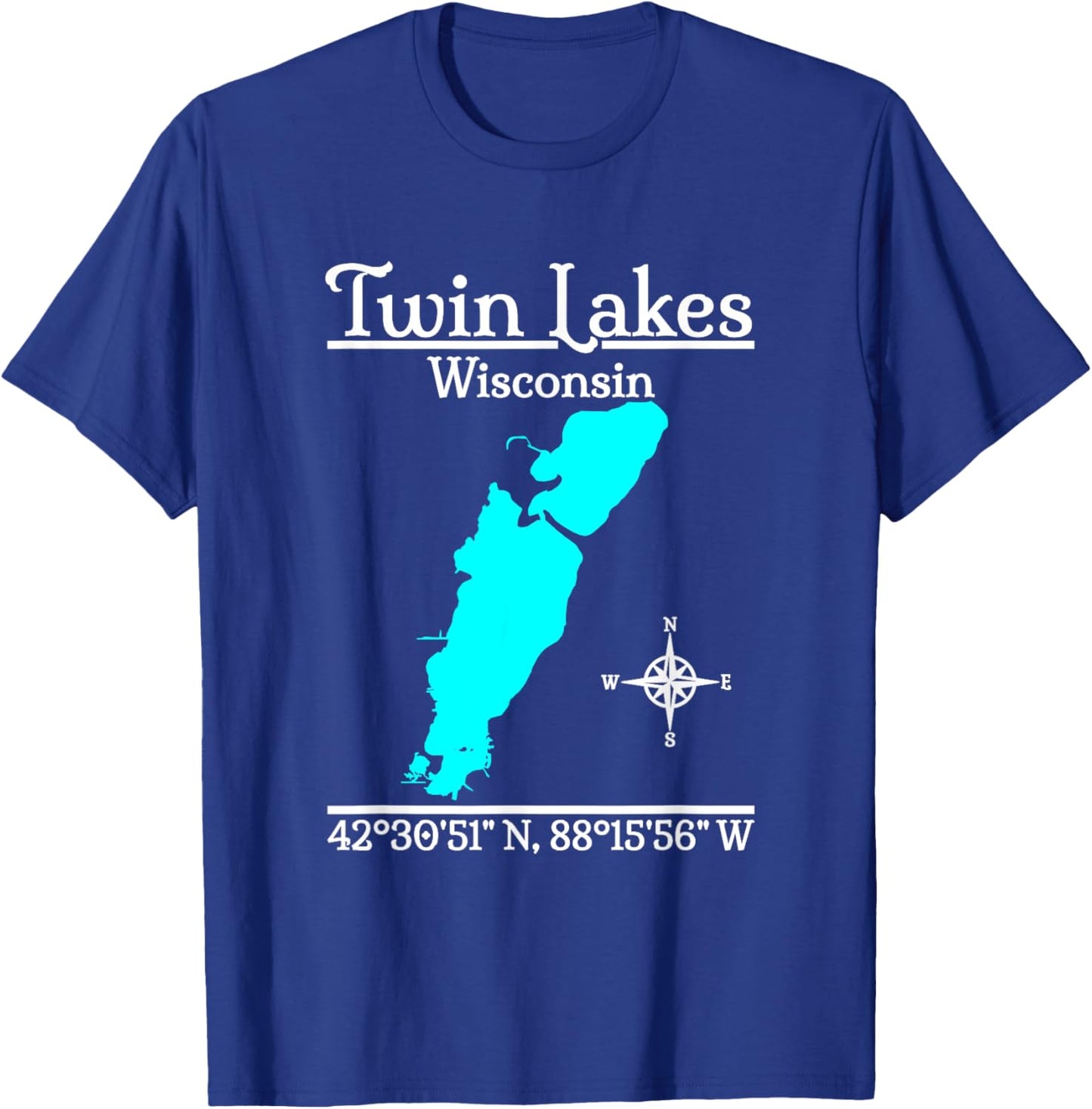 Twin Lakes - Wisconsin T-Shirt - T-Shirt | Royal