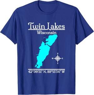 Twin Lakes - Wisconsin T-Shirt - T-Shirt | Royal
