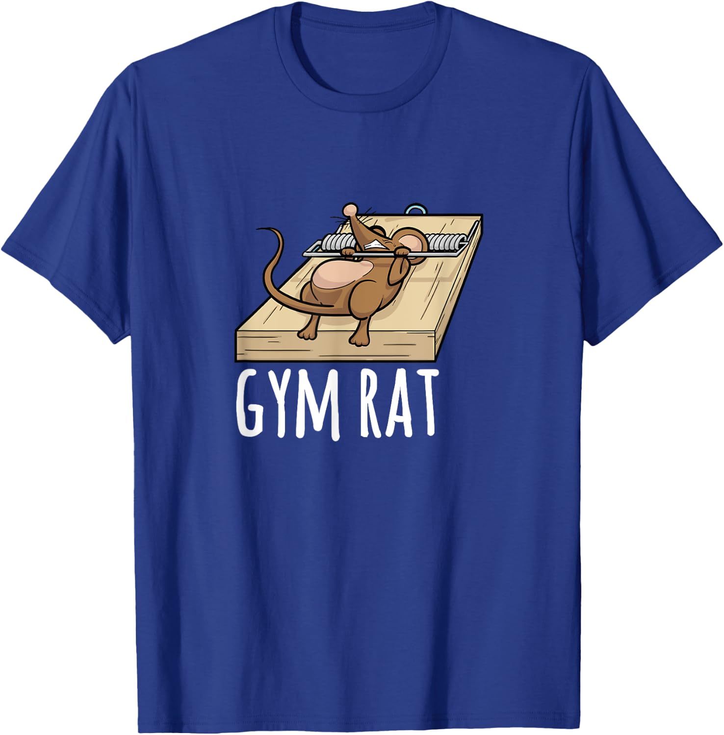 Gym Rat Mouse Trap Bench Press Funny T-Shirt - T-Shirt | Royal