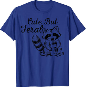 Raccoon Cute But Feral Street Cat Women Girls Boys Kids Men T-Shirt - T-Shirt | Royal