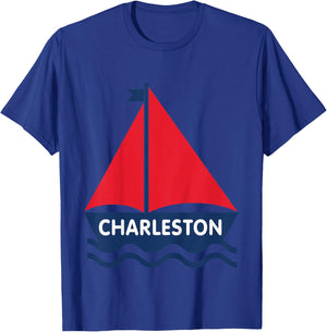 Charleston South Carolina Sailboat Boys Girls Toddlers T-Shirt - T-Shirt | Royal
