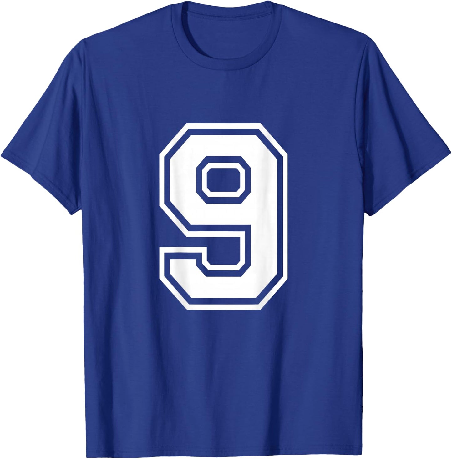 Number 9 Shirt Sports Player Number BACK of Shirt T-Shirt - T-Shirt | Royal
