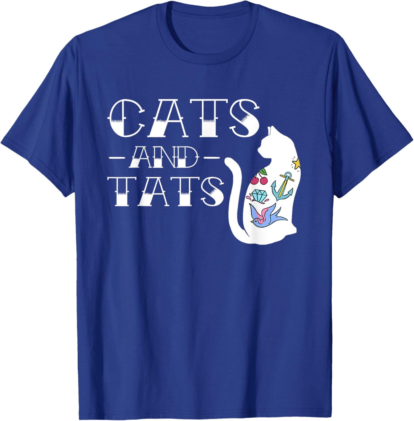 Funny Cats and Cat Tattoo Lover Cats & Tats Tattoo Art Women Girls Kids T-Shirt - T-Shirt | Royal