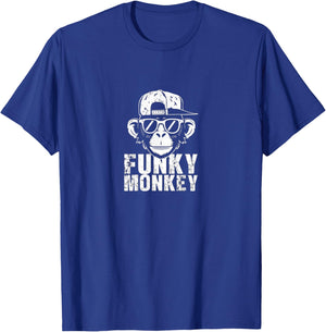 Funky Monkey Retro Style Cool Design T-Shirt - T-Shirt | Royal