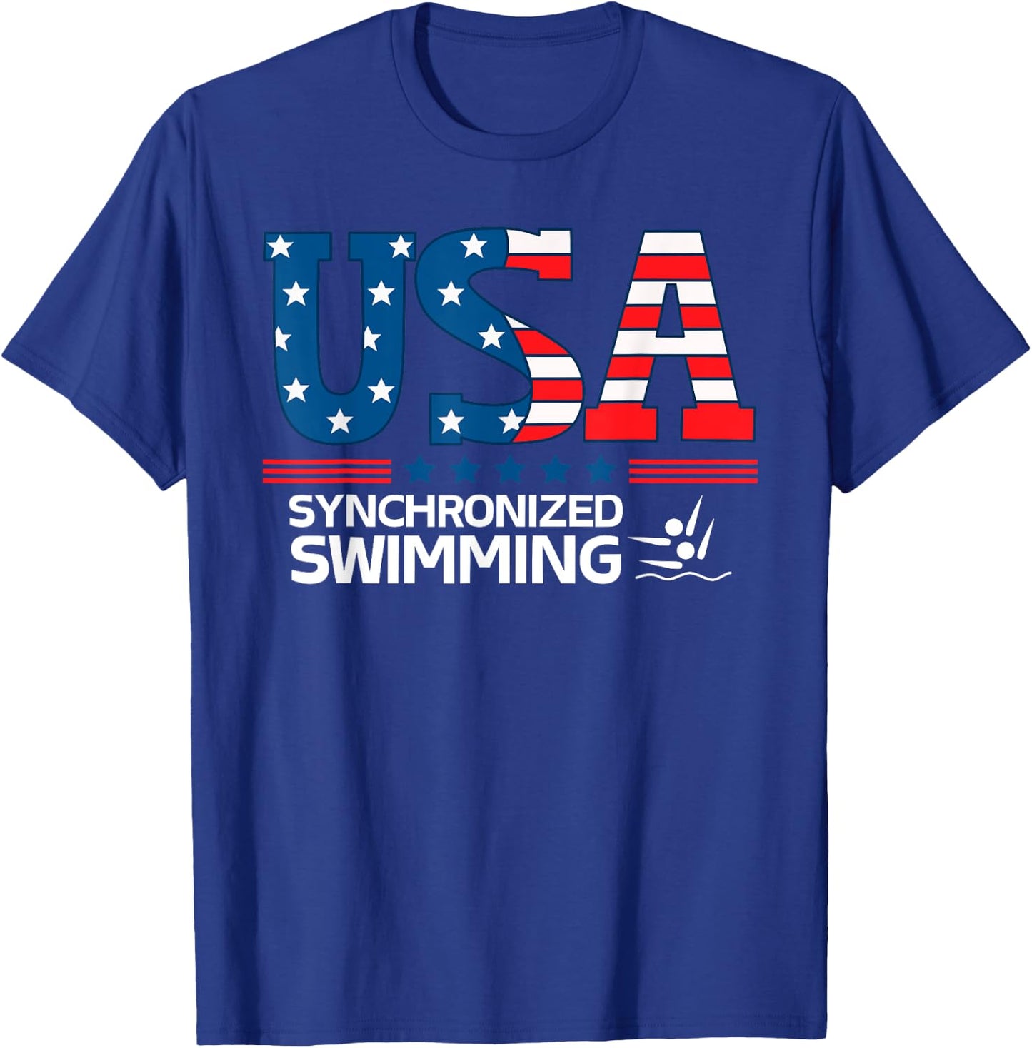 Synchronized Swimming United States Flag USA Sport swimming T-Shirt - T-Shirt | Royal