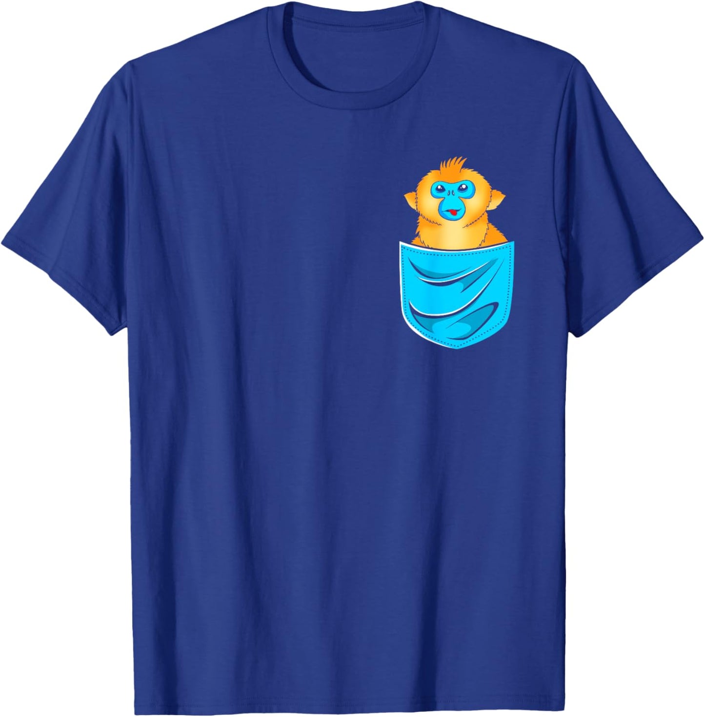 Cute Golden Snub Nosed Monkey In A Pocket T-Shirt - T-Shirt | Royal