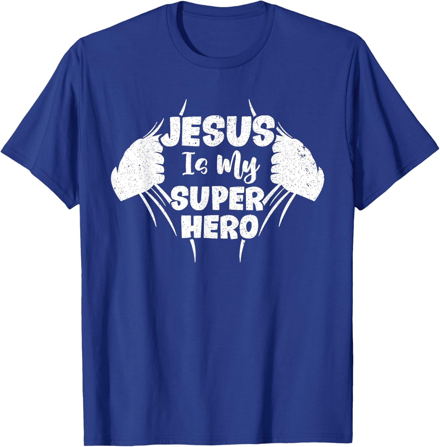 Jesus Is My Superhero Christian Religious T-Shirt - T-Shirt | Royal