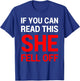 If You Can Read This She Fell Off Funny Biker Motorcycle T-Shirt - T-Shirt | Royal
