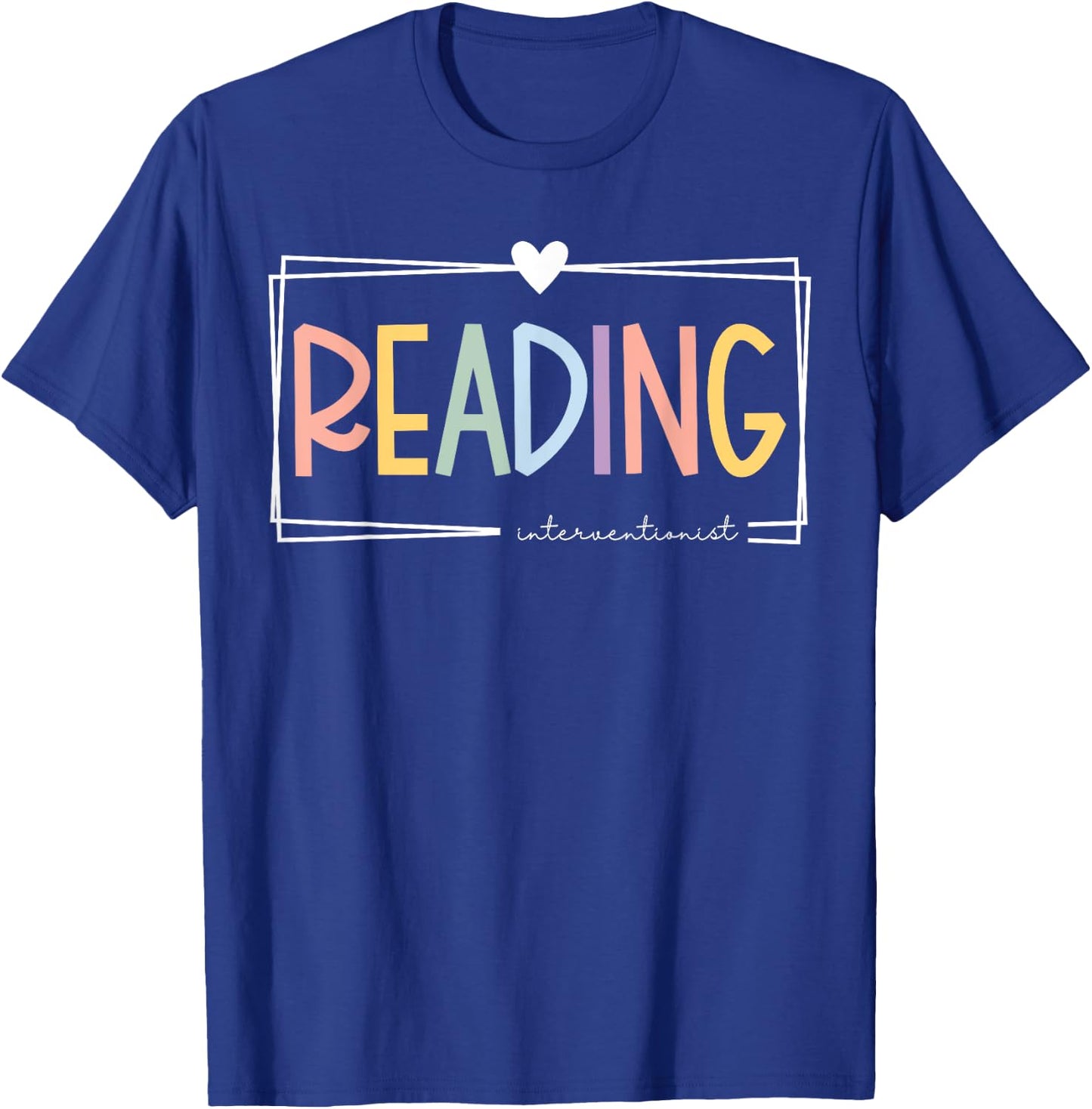 Retro Reading Interventionist Reading Specialist Team T-Shirt - T-Shirt | Royal