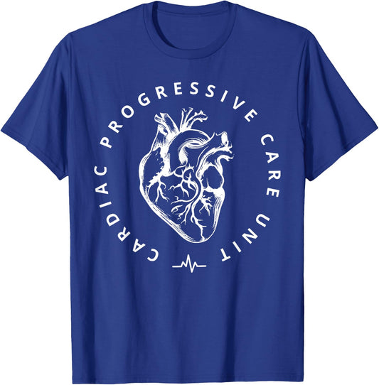 Cardiac Progressive Care Unit Cardiovascular Nurse CVICU T-Shirt - T-Shirt | Royal