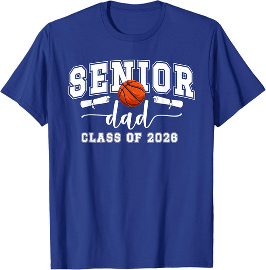 Basketball Senior Dad Class Of 2026 Basketball Senior Father T-Shirt - T-Shirt | Royal