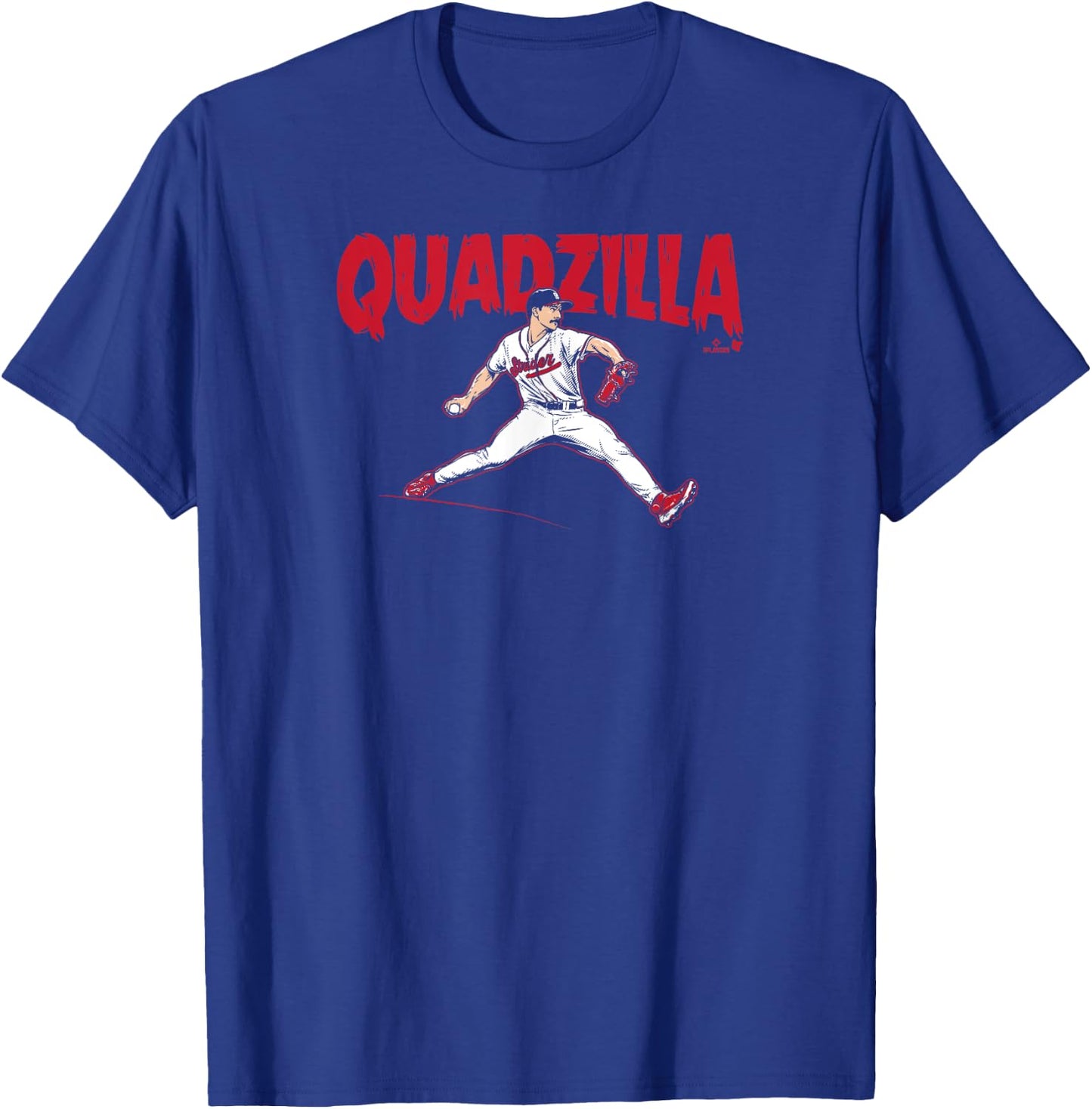 BreakingT - Spencer Strider Quadzilla Atlanta Baseball - Men's Blue Short Sleeve Classic Fit - Small T-Shirt - T-Shirt | Royal
