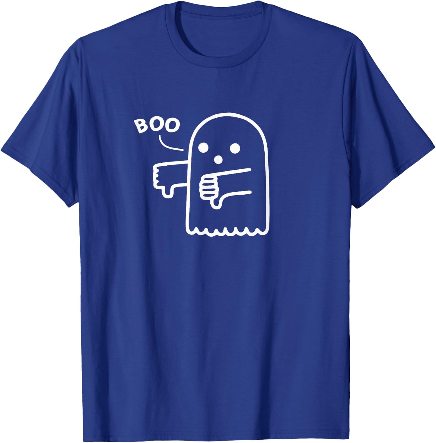 Boo, Thumbs Down Ghost, Boo Ghost, Disappointed Ghost T-Shirt - T-Shirt | Royal