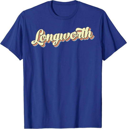 Longworth Retro Art Baseball Font Vintage T-Shirt - T-Shirt | Royal