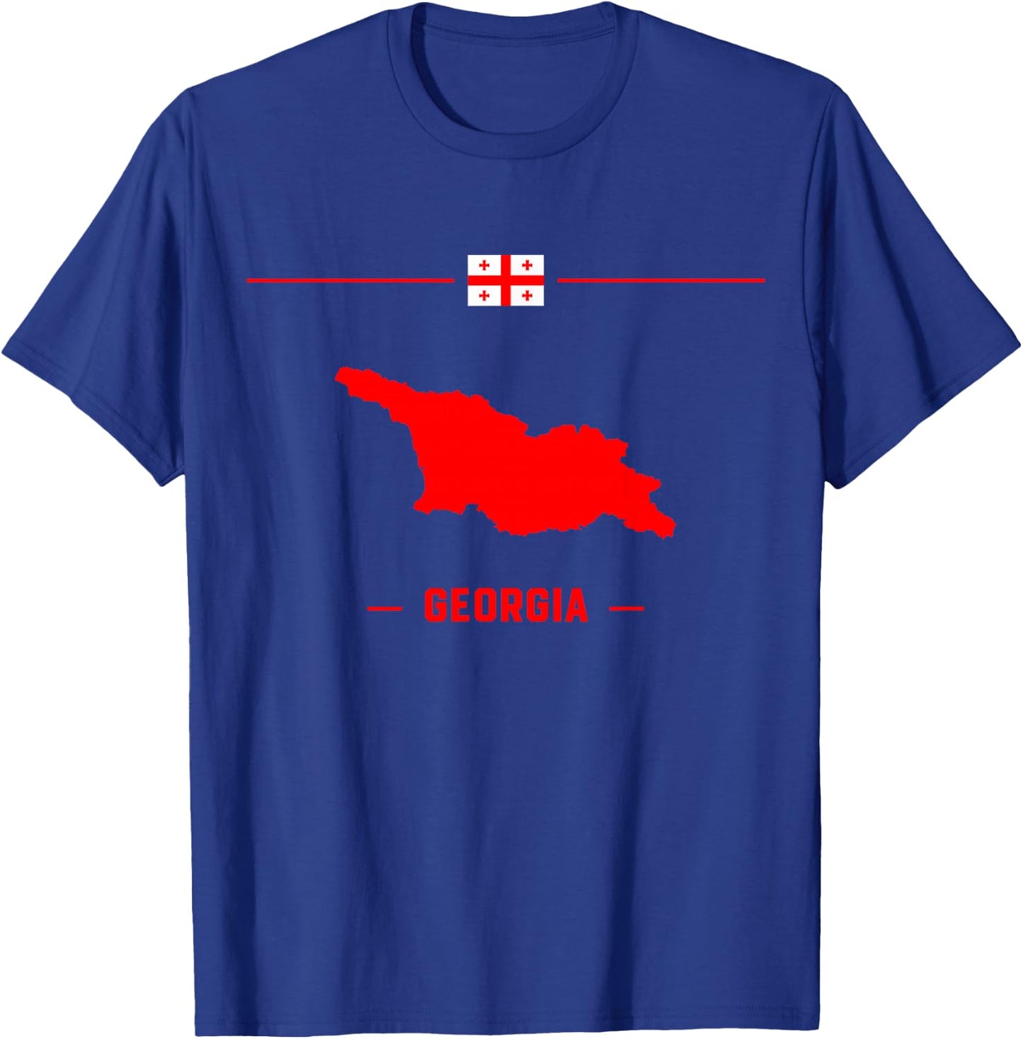 Map of Georgia isolated with flag and name of the country T-Shirt - T-Shirt | Royal