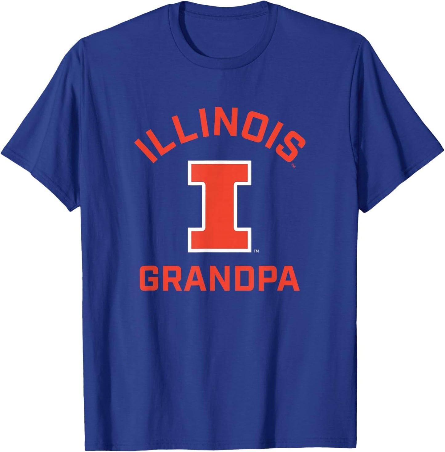 Campus Lab University of Illinois Fighting Illini Arched Grandpa , Small, Blue T-Shirt - T-Shirt | Royal