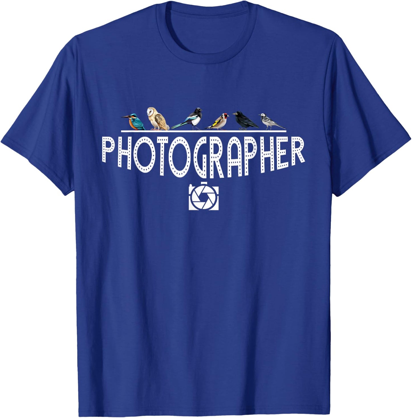 Retro Vintage Bird Photographer Silhouette T-Shirt - T-Shirt | Royal