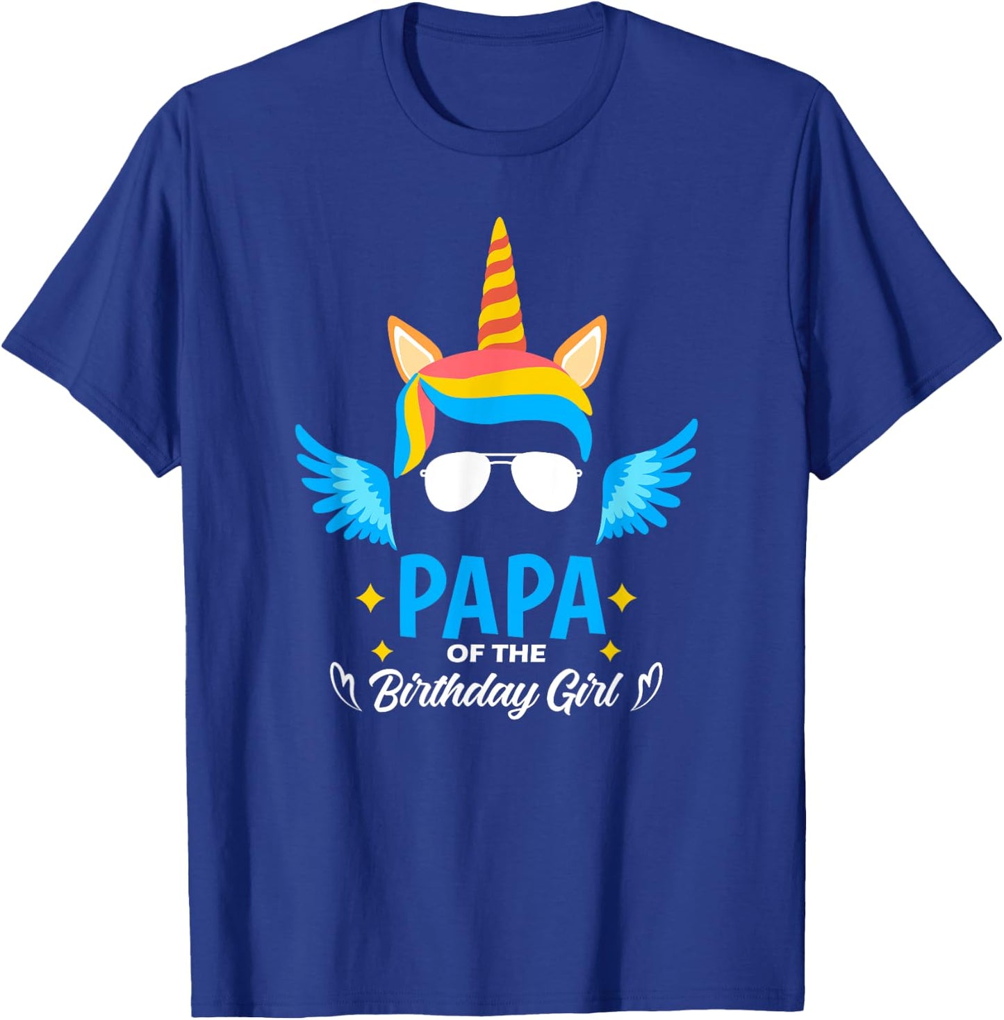 Papa of The Birthday for Girl Father Unicorn First Birthday T-Shirt - T-Shirt | Royal