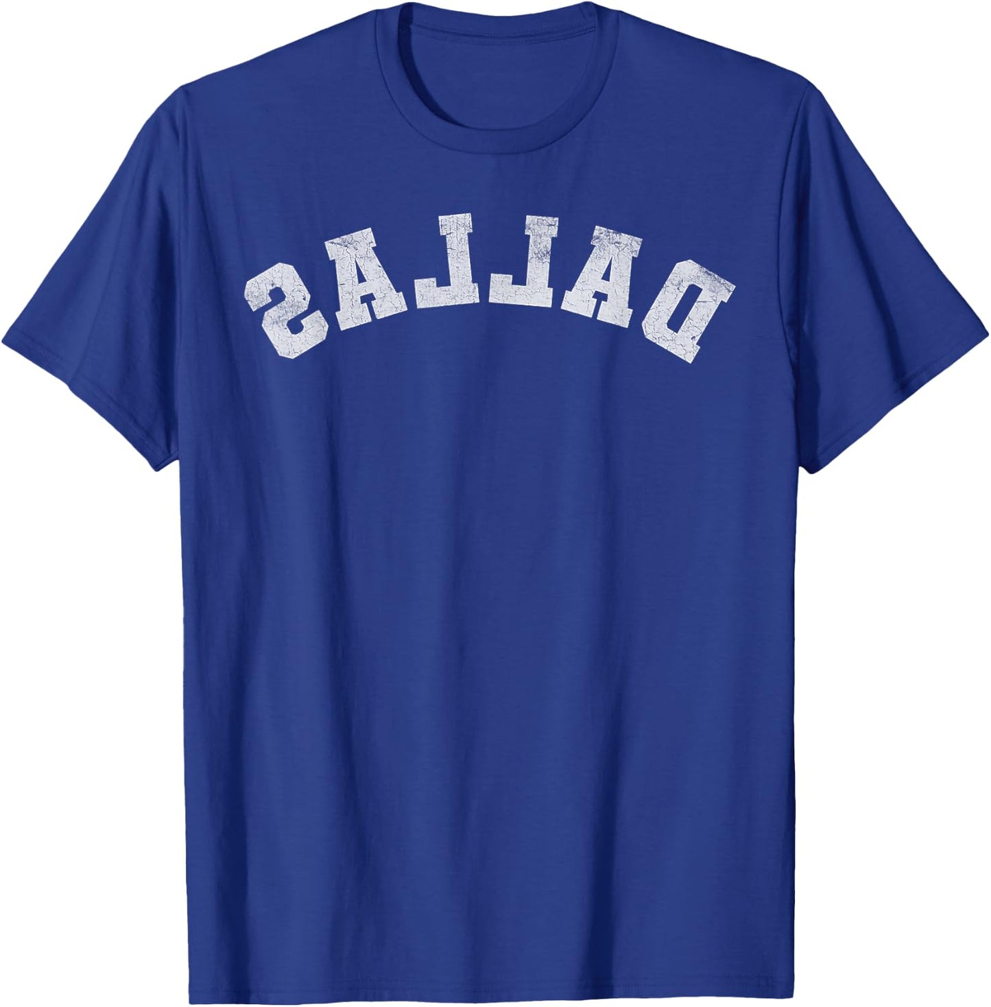 Dallas Upside Down Reverse Dallas Texas Athletic Men Women T-Shirt - T-Shirt | Royal